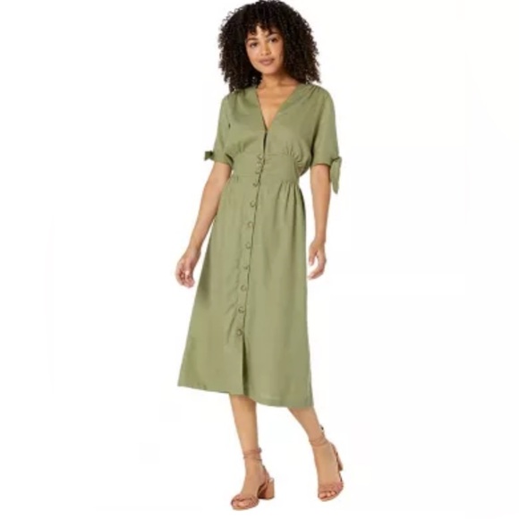 Buffalo David Bitton Womens
Mariposa V Neck Button Front Green
Midi Dress Size M - Picture 8 of 9